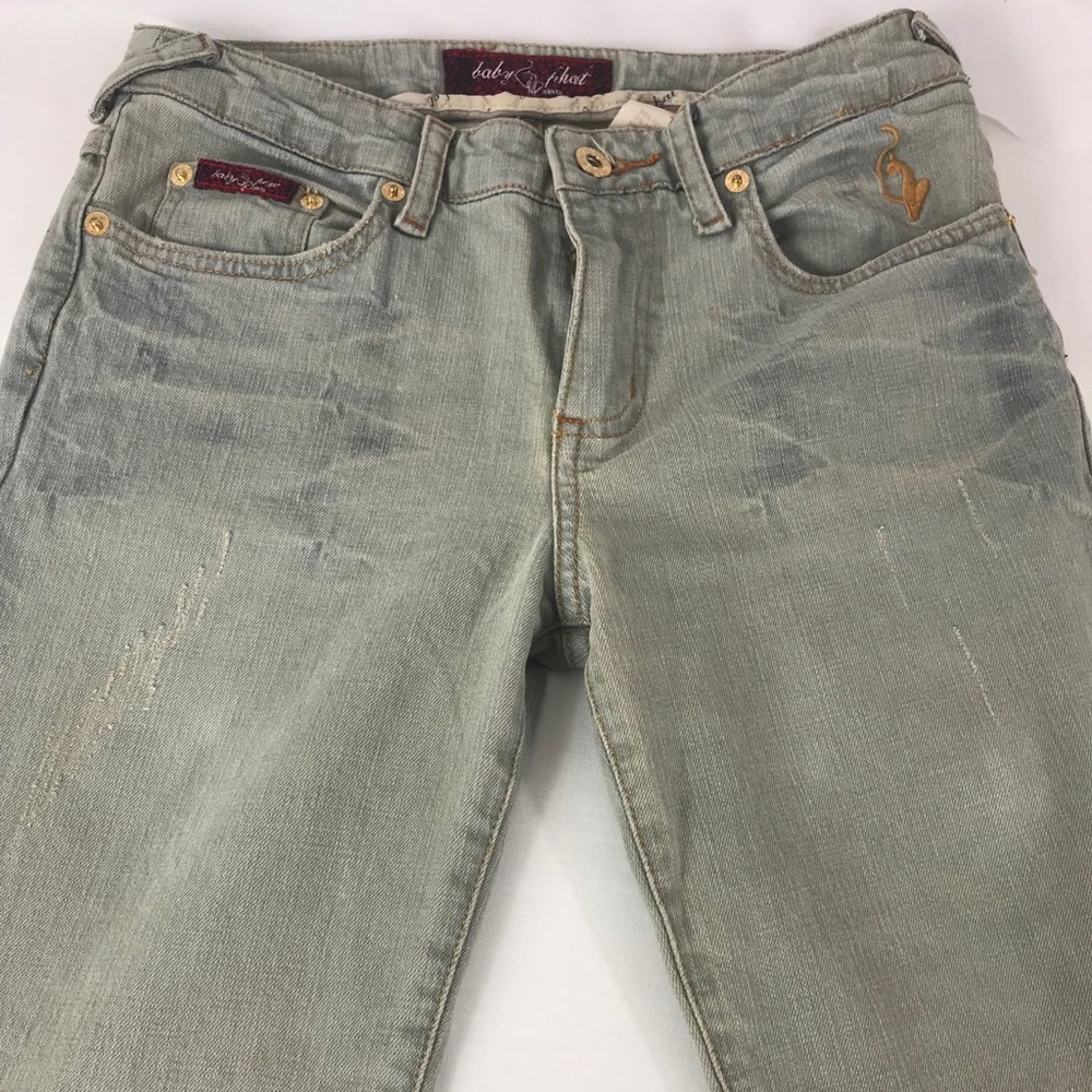 Size 5 Baby Phat jeans with logo decal